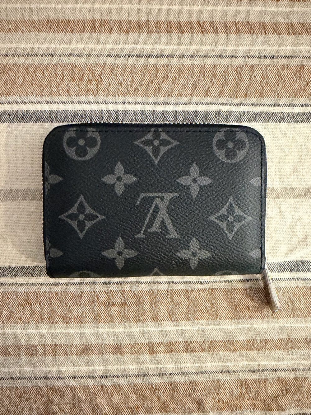 Louis Vuitton Monogram Eclipse Zippy Coin Purse Holder - Black & Gray